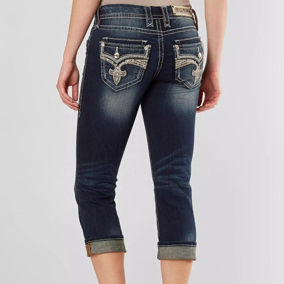 Rock Revival - Yara Cuffed Stretch Capri Jean - Picture 1 of 13